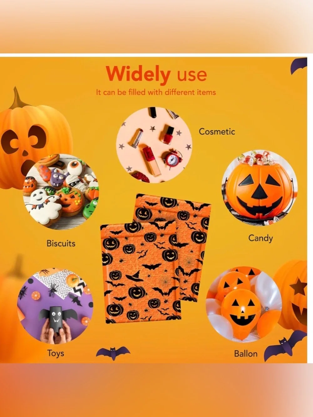(10) Halloween Bubble Mailers (6”x10”) Witch Hat